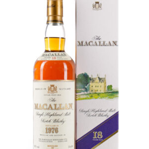 Macallan 1976 18 Year Old : A vintage Macallan distilled in 1976 and bottled in 1994 following a maturation of 18 years in sherry oak at 43% ABV.