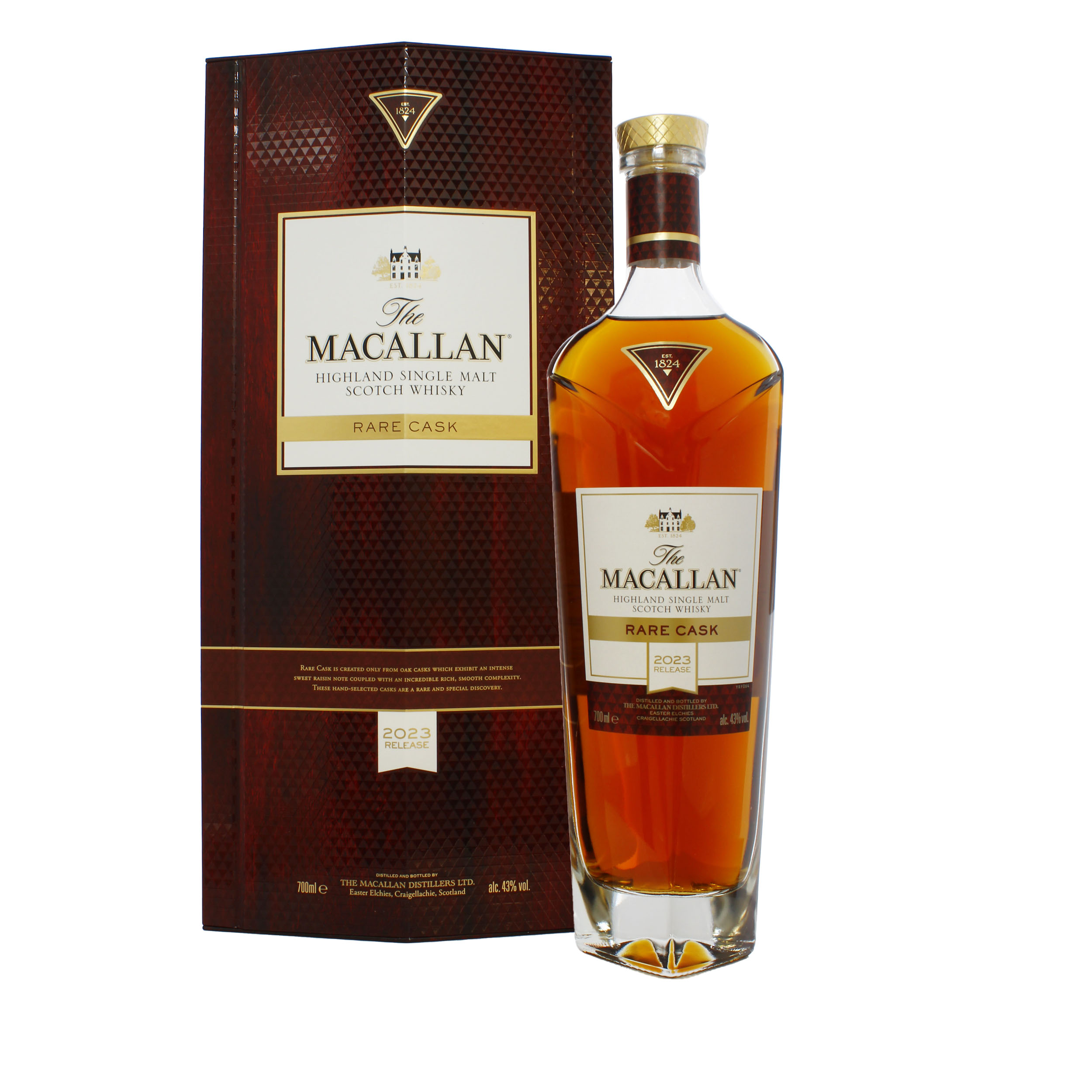 Macallan Rare Cask 2023: A luxurious whisky, showcasing rich, complex flavors from carefully selected casks.