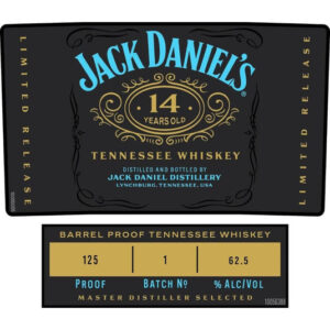 Jack Daniels 14 Year Old Tennessee Whiskey