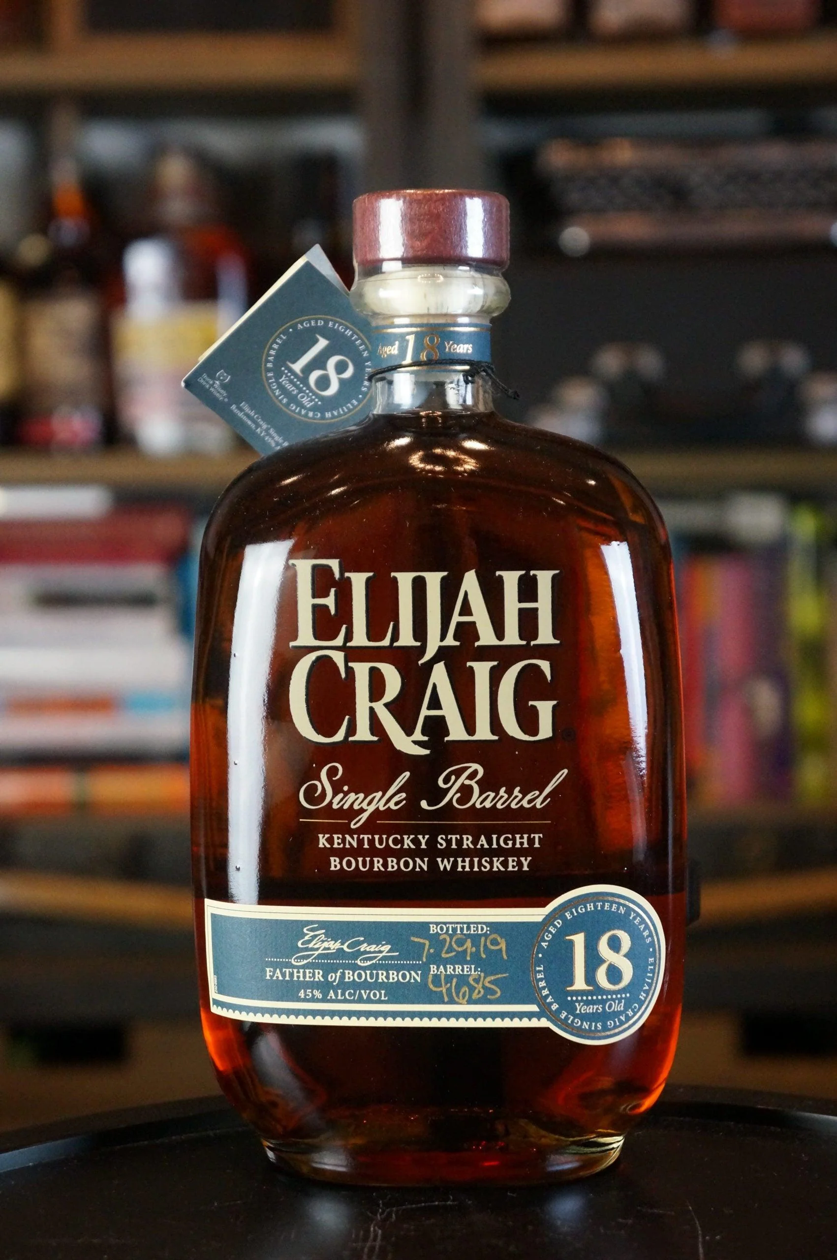 Premium Kentucky Bourbon Elijah Craig 18 year with rich oak, vanilla, and honey notes. Single barrel craftsmanship for collectors and connoisseurs.