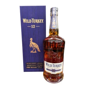 Bold Wild Turkey 12 year bourbon at 101 proof with rich caramel, vanilla, oak spice, and long finish, a premium Wild Turkey expression for collectors.