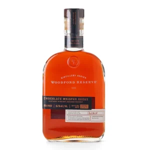 Limited Woodford Reserve Chocolate Whisper Redux 2025 bourbon with deep chocolate, roasted coffee, and bold barrel strength character.